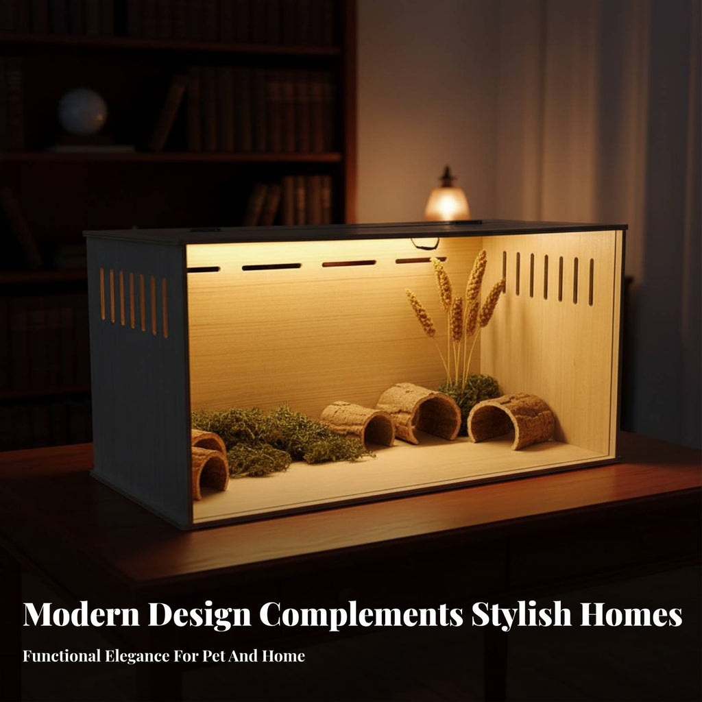 Syrian Hamster Villa Sturdy and Long-Lasting Wooden Hamster Enclosure Well
