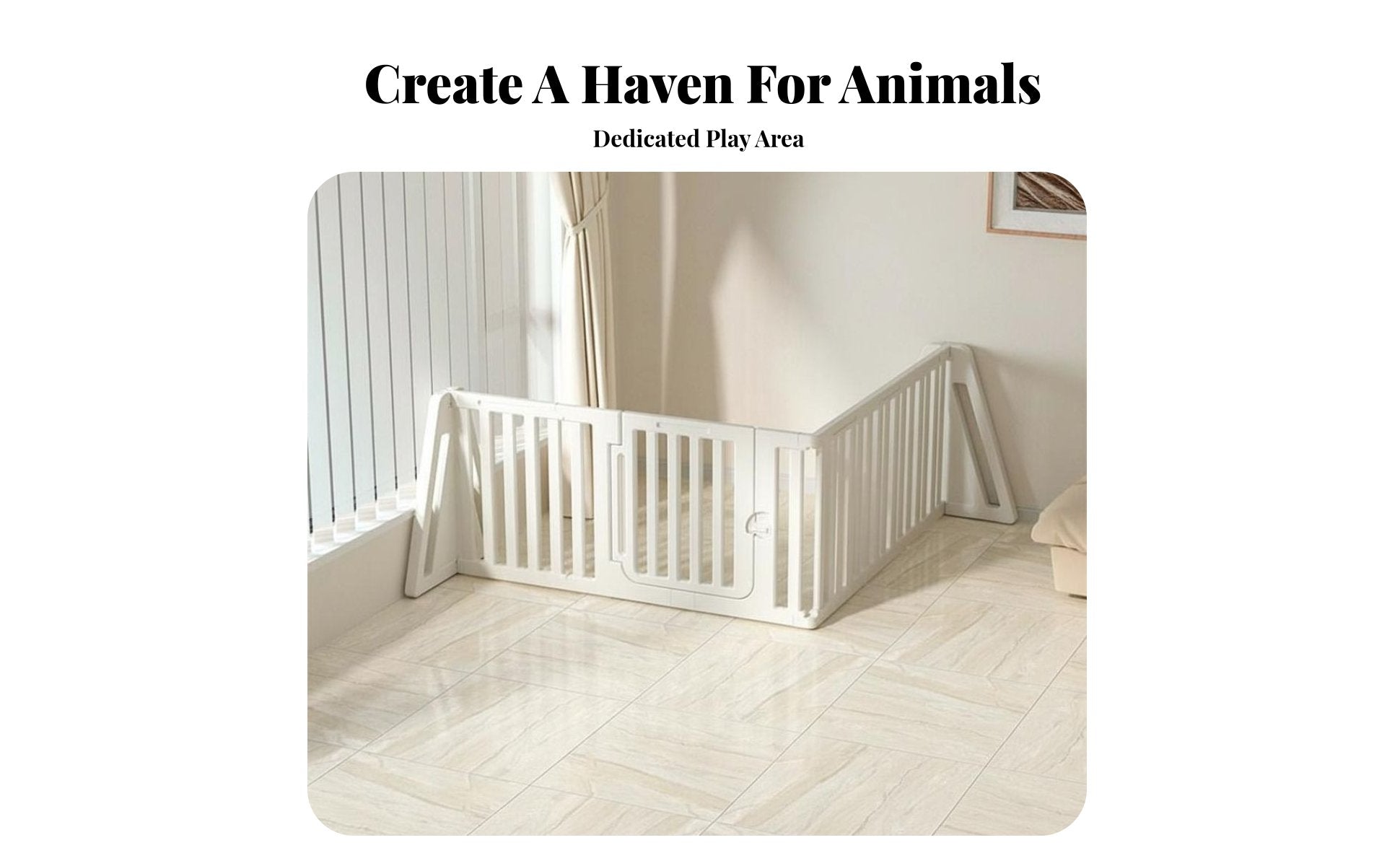 adaptable Puppy Gate Configurable Shape Dog Playpen Easy Assembly for Indoor, Home