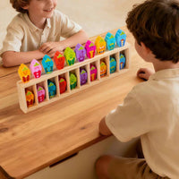 Wooden Color Matching Educational Play Color Pair Toy Set Motor Skills Wooden Memory Matching Blocks for Young Children