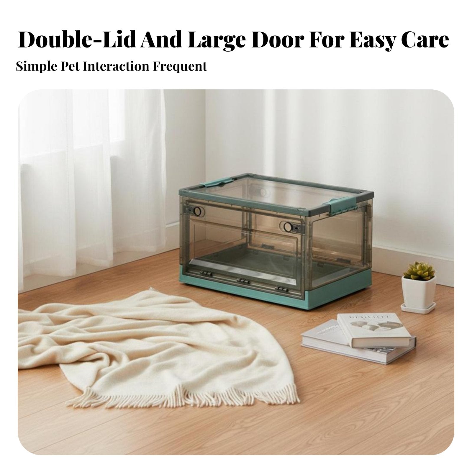 Foldable Storage Box Large Capacity Stackable Storage Bin with Doors