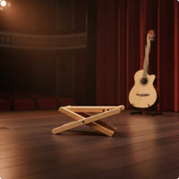 Adjustable Guitar Footrest Sturdy Wood Build Folding Guitar Footstool for Home