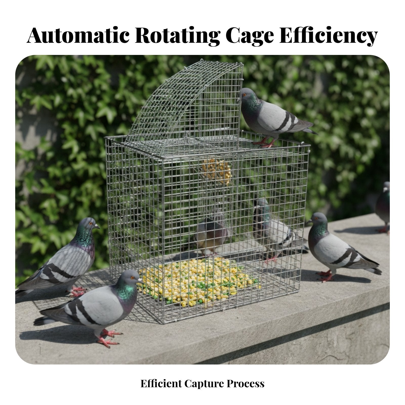 Skylight Design Pigeon Capture Device Enclosure Heavy-Duty Wire Single-Way Entrance Bird Capture Device Sturdy Metal Frame