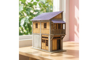 Railway Building Kit Two-Story Diorama House Corrugated for Dioramas, Modelers