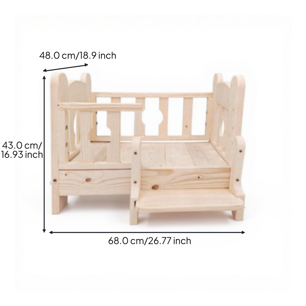 Wooden pet bed for small pets
