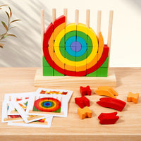 Wooden Stacking Toy with Dowels Child-Centered Rainbow Stacker Colorful