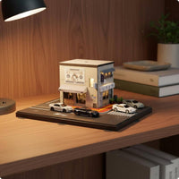Corner Inn Model Detailed Accessories Die Cast Parking Scene bright Lighted Miniature Store Scene for Collectors, Shelf Display