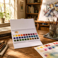 24-Slot Paint Tray Easy to Clean Folding Watercolor Box Sturdy for Painting