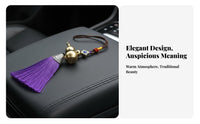 Colorful Tassels Car Rearview Mirror Ornament Versatile Use Brass Gourd Hanging Ornament Symbol of Prosperity for Women, Gift Givers