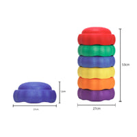 6 Pieces Wave-Shaped Balance Stepping Stones Slightly Domed Activity Equipment
