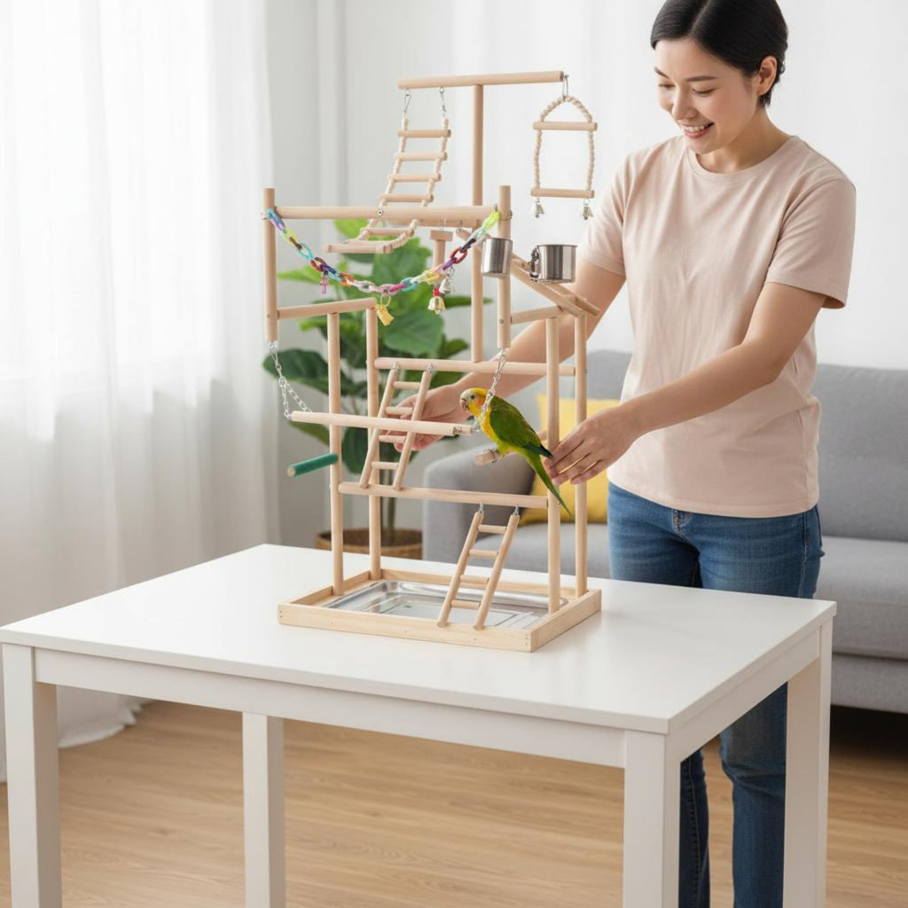 Parrot Activity Center Multitiered Parrot Playstand Sturdy and Stable
