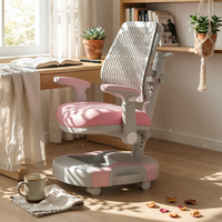 Adjustable Study Chair Armrests Kids Desk Chair Wheels for Students