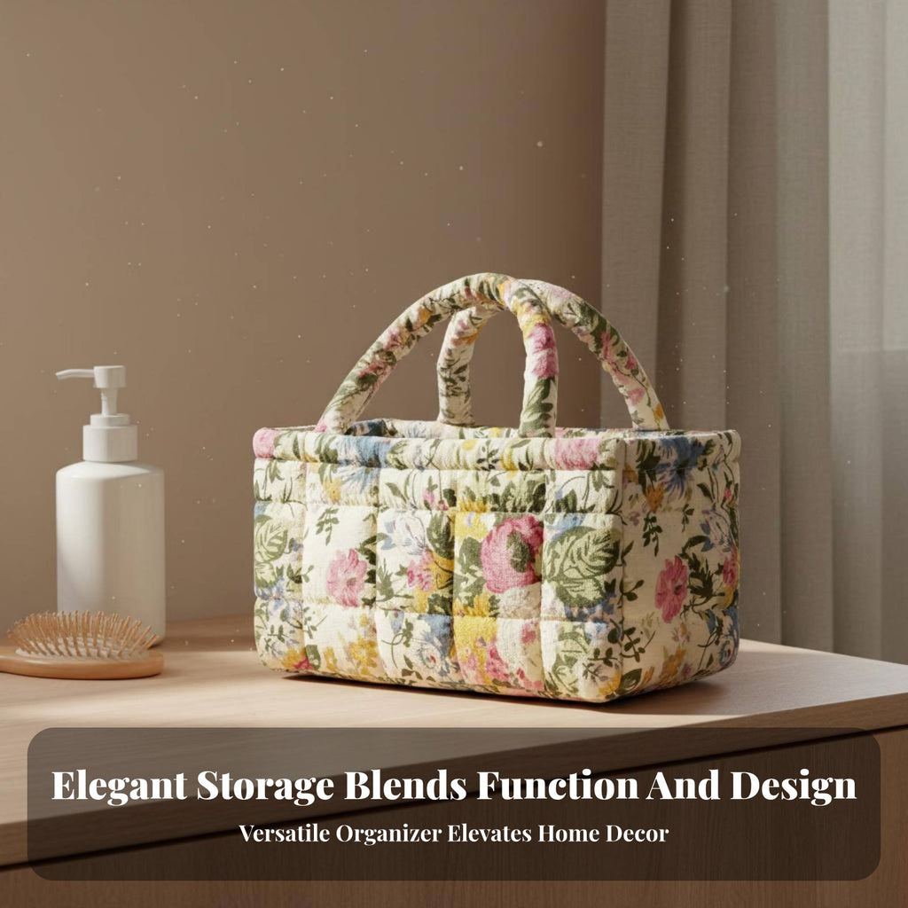 Foldable Organizer Basket Versatile Foldable Storage Bin Portable Small Storage Tote with Handles for Travel, Nursery