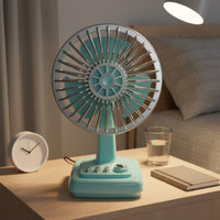 Retro Desk Fan Brushless Engine Air Circulator Adjustable Tilt Head for Desktop