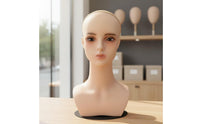 Hairpiece Display Head Realistic Look Female Mannequin Head with Makeup Versatile Hairpiece Display for Retailers, Retail Store, Boutique