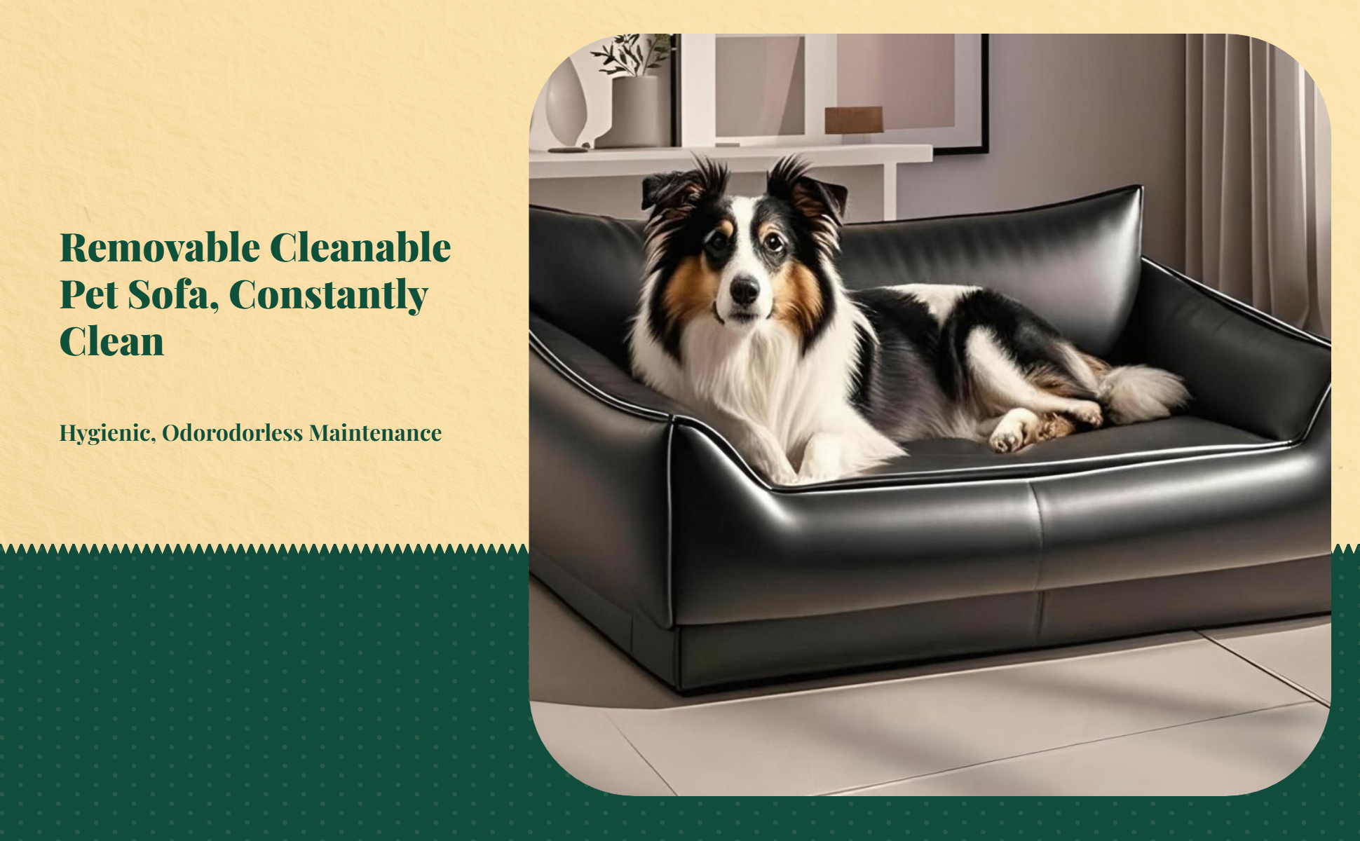 Water-resistant dog bed, removable cover