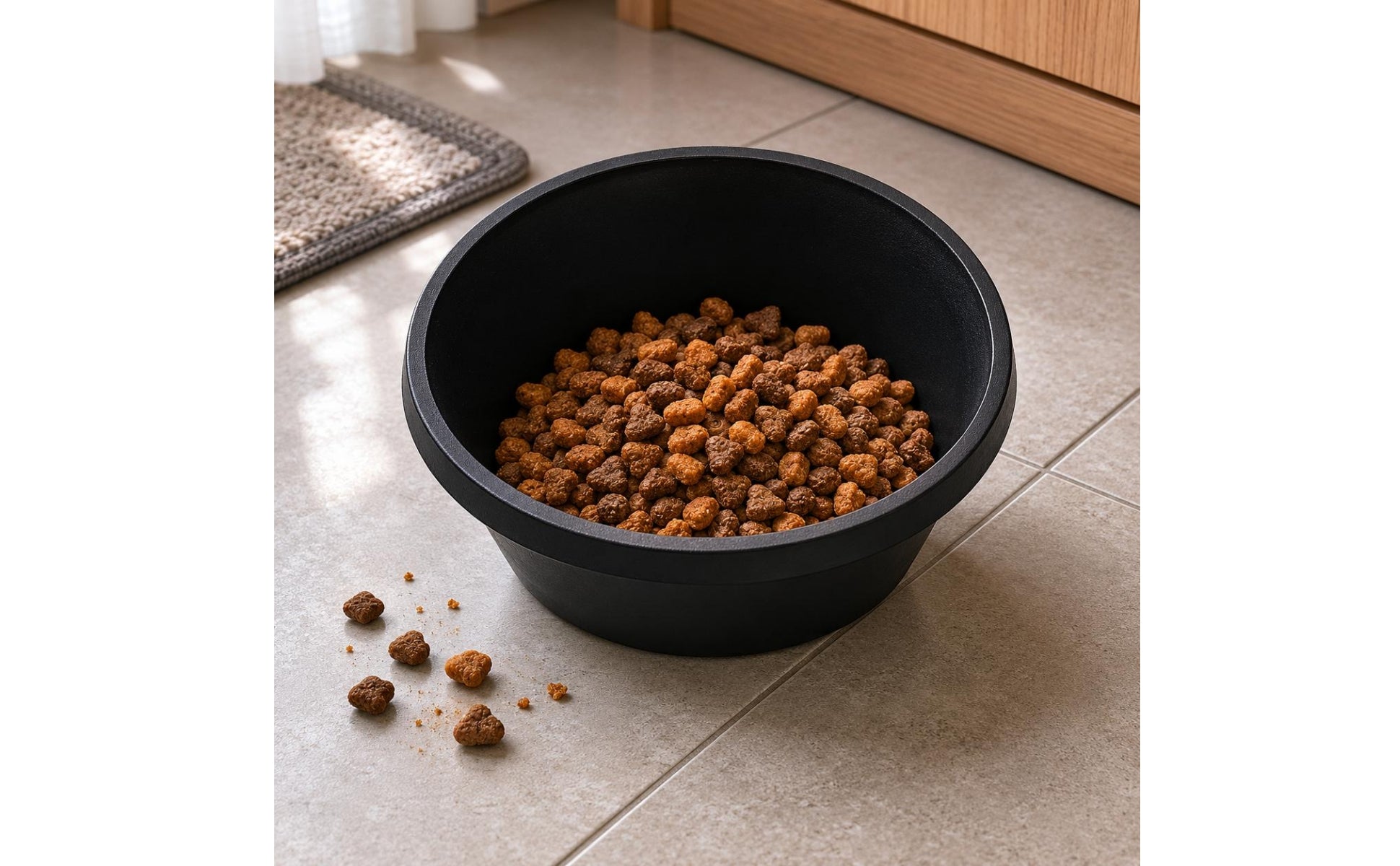 Rubber Feed Pan Pet Bowl Textured Pet Feeding Bowl Tapered Base
