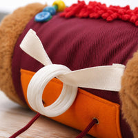 Sensory Toy Chenille Textile Section Soft Dog Shaped Toy Embroidered Details Stuffed Animal