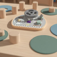 Wooden Steering Wheel Toy Educational Inspired Car Dashboard Busy Board