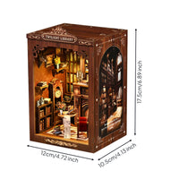 DIY Book Nook Detailed Interior Miniature Library Scene Precision-Cut Wood