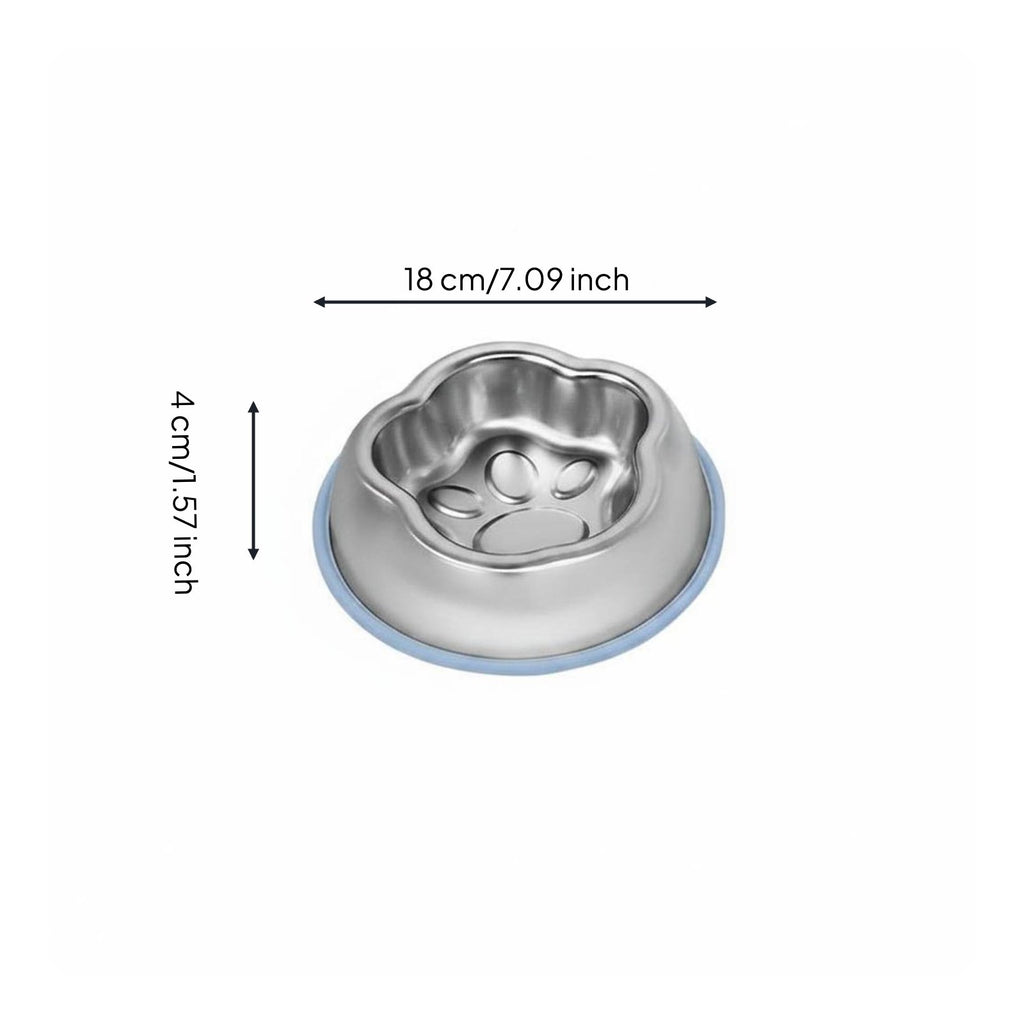 Slow Feeder Pet Bowl Easy to Clean Anti-Choke Dog Bowl Rounded Edges Stainless Steel for Dogs, Kittens