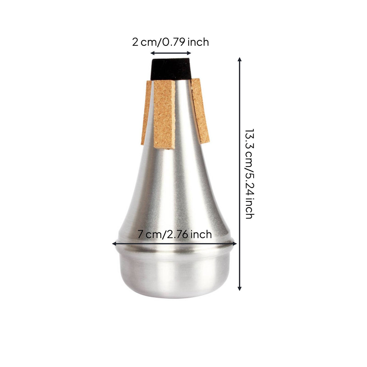 Trumpet Practice Mute Aluminum Alloy Silent Trumpet Sound Dampener Reduction Music Accessory for Beginners, Students, Apartment