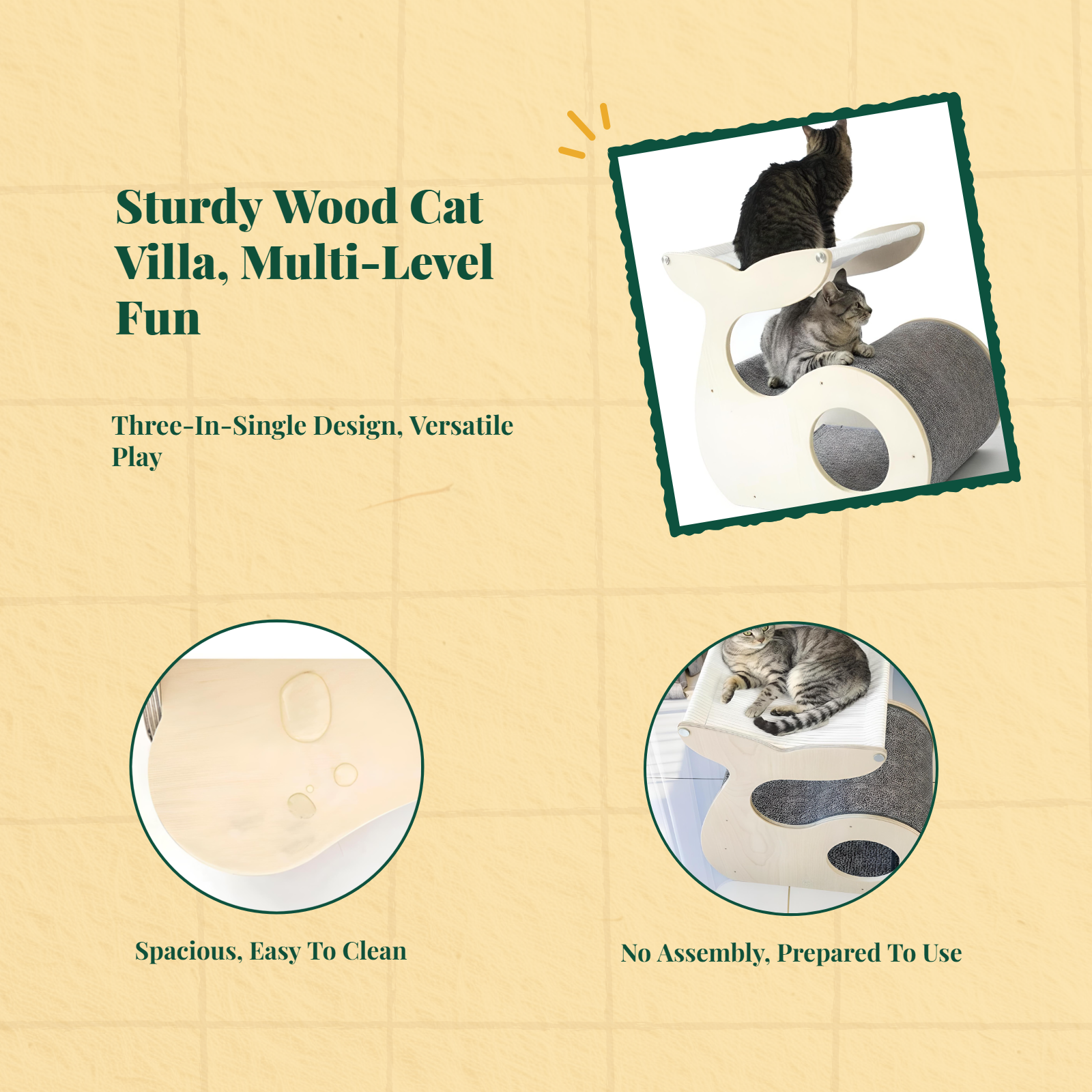 2-story wood cat house, indoor/outdoor