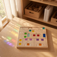 Castle Brainteaser Board Beech Wood Wooden Interlocking Piece Brainteaser
