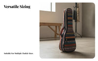 Padded Ukulele Backpack Adjustable Shoulder Straps Ethnic Design Ukulele Case Musical Instrument Accessory Wear-Resistant