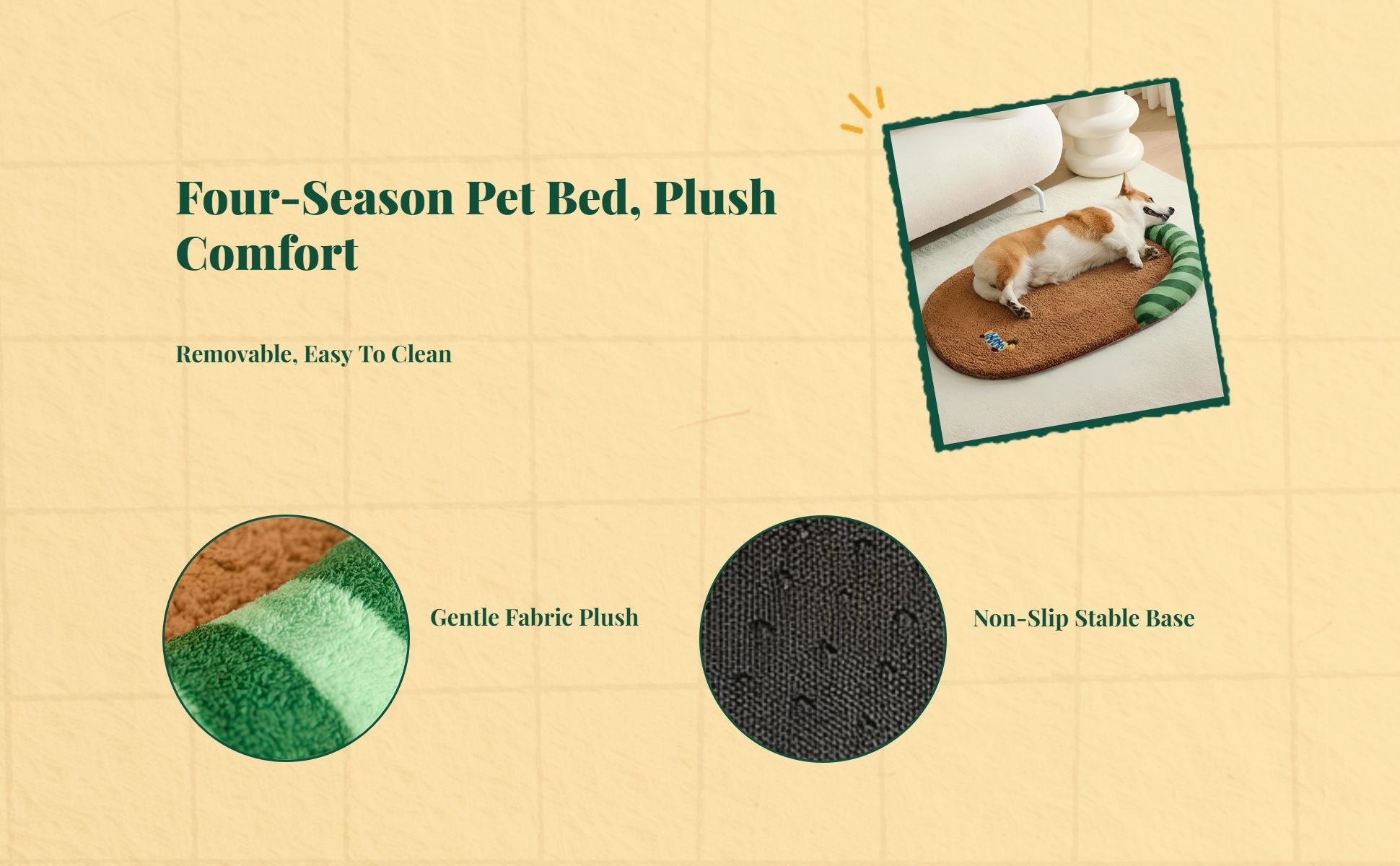 Plush Dog Bed with Removable Cover Comfortable Pet Sofa