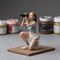 Miniature Photographer Figurine Vivid Details 1/64 Photographer Figure Display Camera Holder Figurine