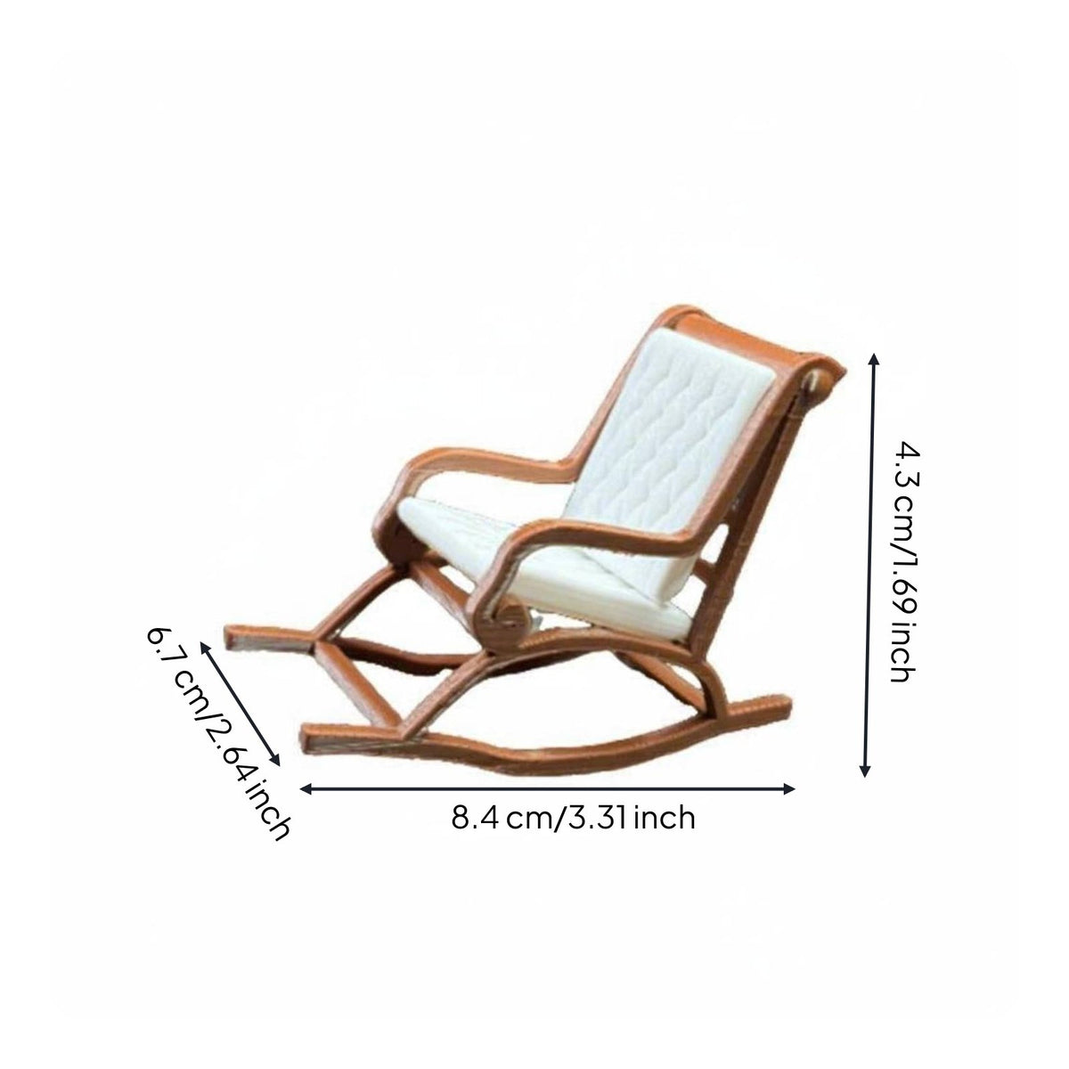 Dollhouse Rocking Chair Decorative Ornament Miniature Rocking Chair