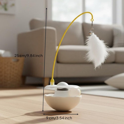 Tumbler Cat Toy Encourages Exercise Catnip Wobble Toy Replaceable Feathers