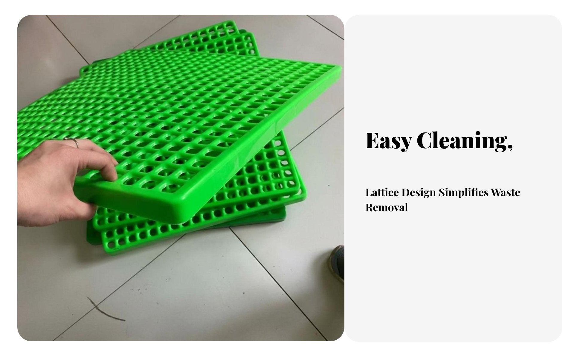 Slatted Footrest mat Non-Slip Surface Hutch Liner cleanable Reusable