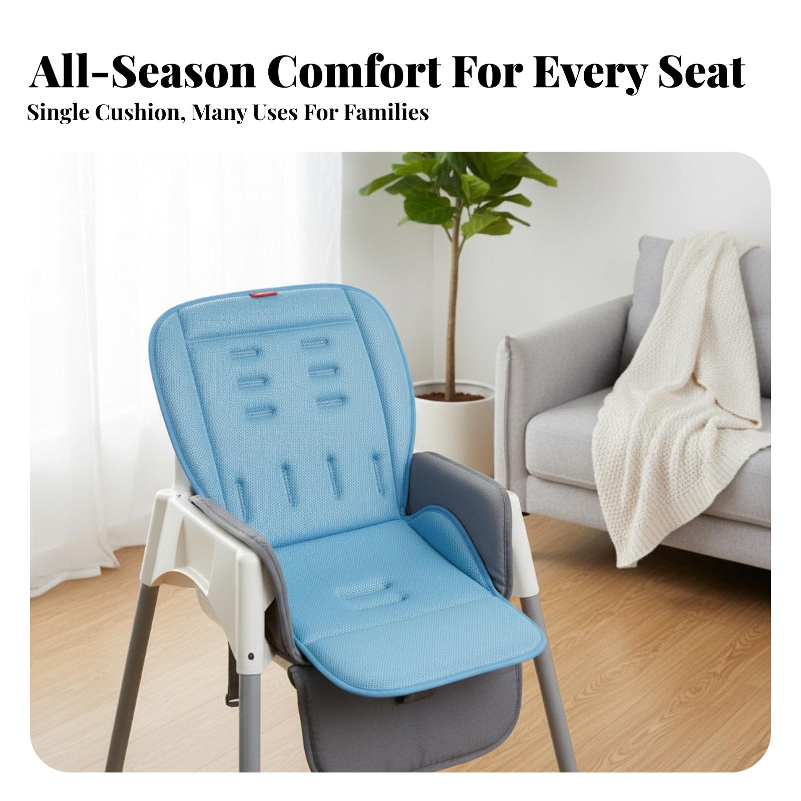 All-Season Use Baby Stroller Cushion Soft and Comfortable Baby Stroller Seat Liner Easy to Wash for Infants, Toddlers, High Chair