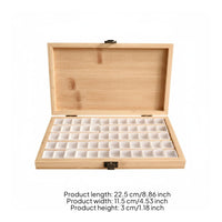 Compartmented Watercolor Box Flat-Opening Lid Wooden Paint Box Portable Hinged Wooden Case