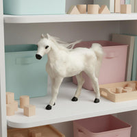 Pale Stallion Statue Hand-Finished Realistic Horse Model Fade-Resistant