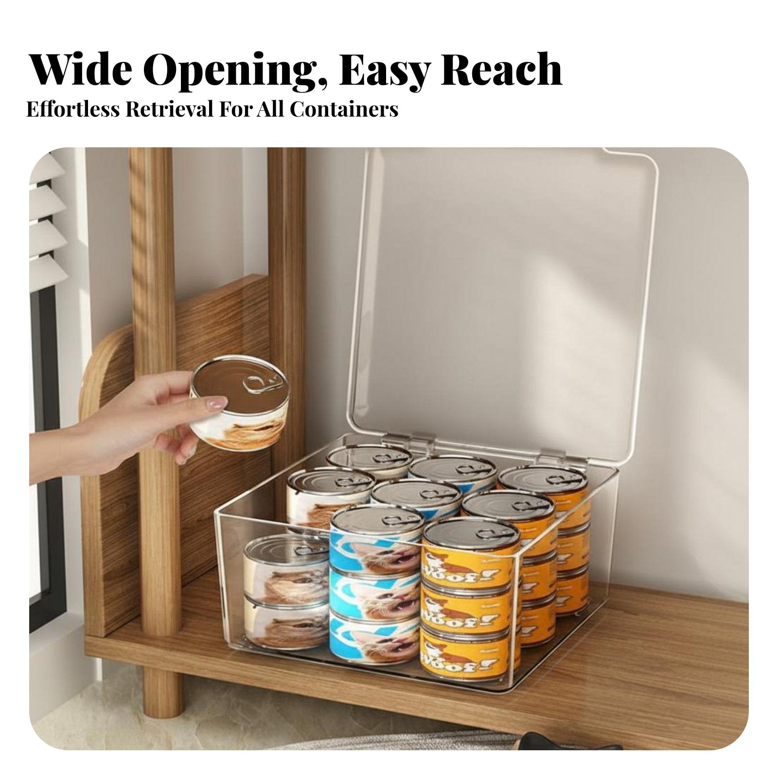 Lidded Can and Pouch holder Easy to hygienic pet Supply Container long-lasting