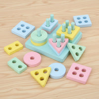 Educational Shape-Matching Toy Insertable Peg Peg-Mounted Shape Pieces Toy