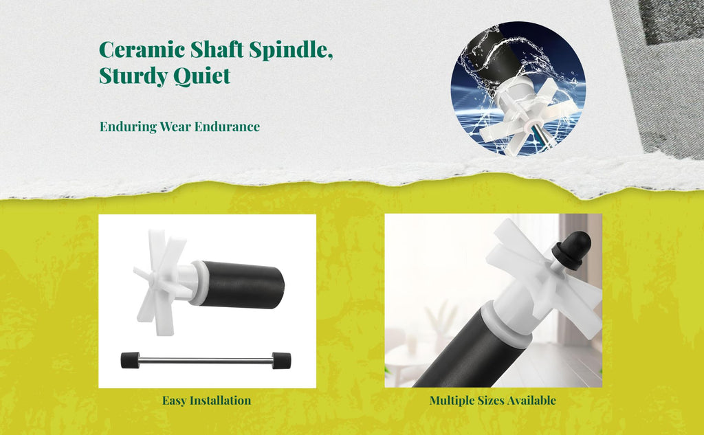 Ceramic shaft for quiet water flow