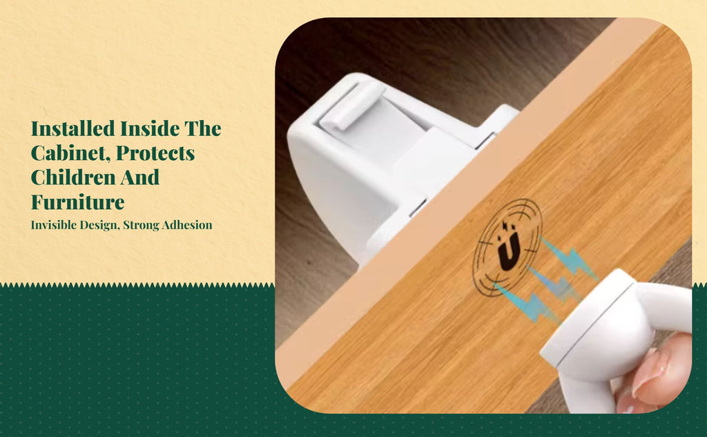 attraction lockized Cabinet Lock, baby-secure Drawer Lock, unseen sticky Infant Proofing Latch, No-Drill Installation, Hidden Protection for Cabinets & Drawers