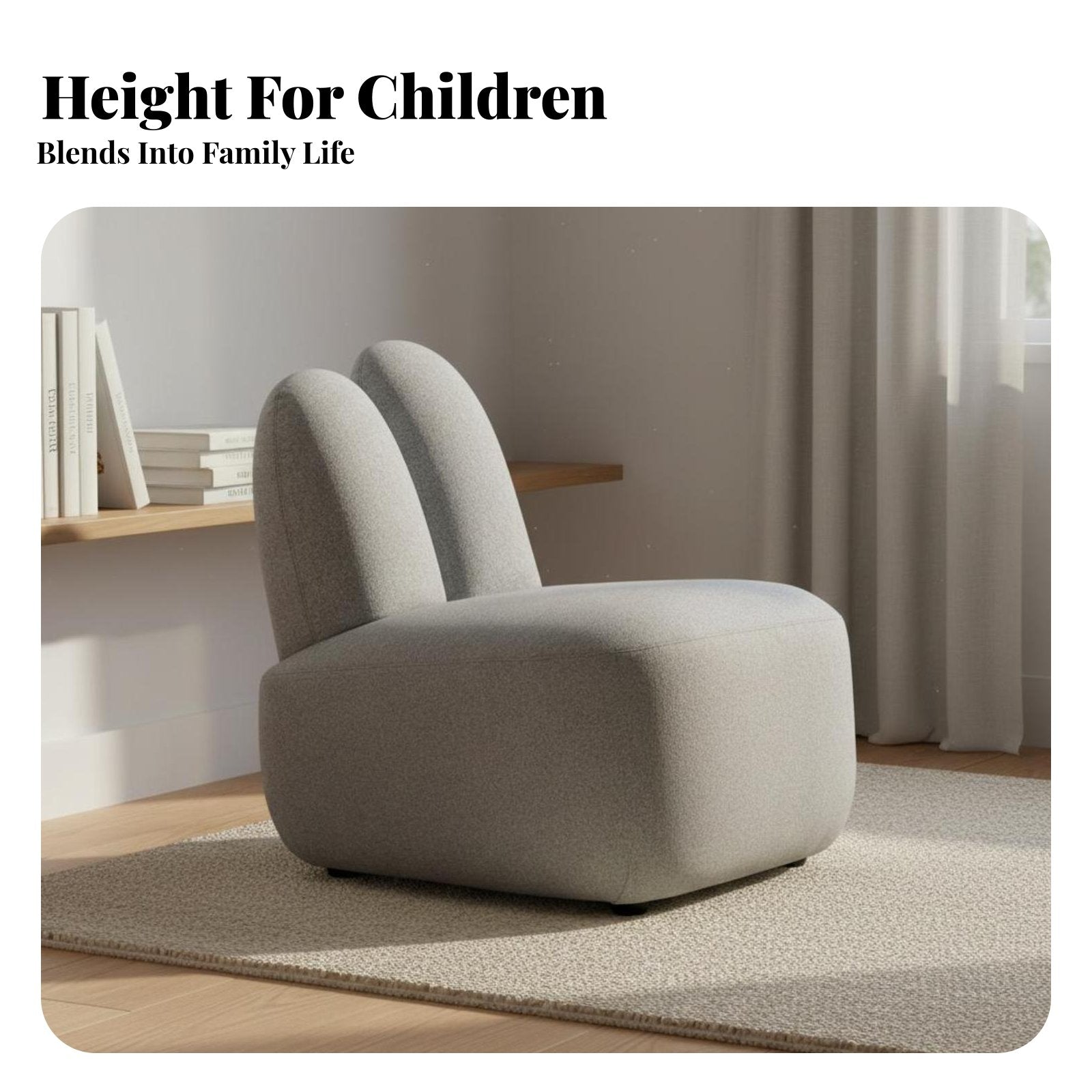rabbit Ear Backrest rabbitShaped kids' Sofa Cute creature Design Miniature Upholstered Armchair Soft and Comfy children's Furniture Comfortable for Toddlers, Preschoolers, Babies, story Corner, Playroom, Nursery, Kindergarten