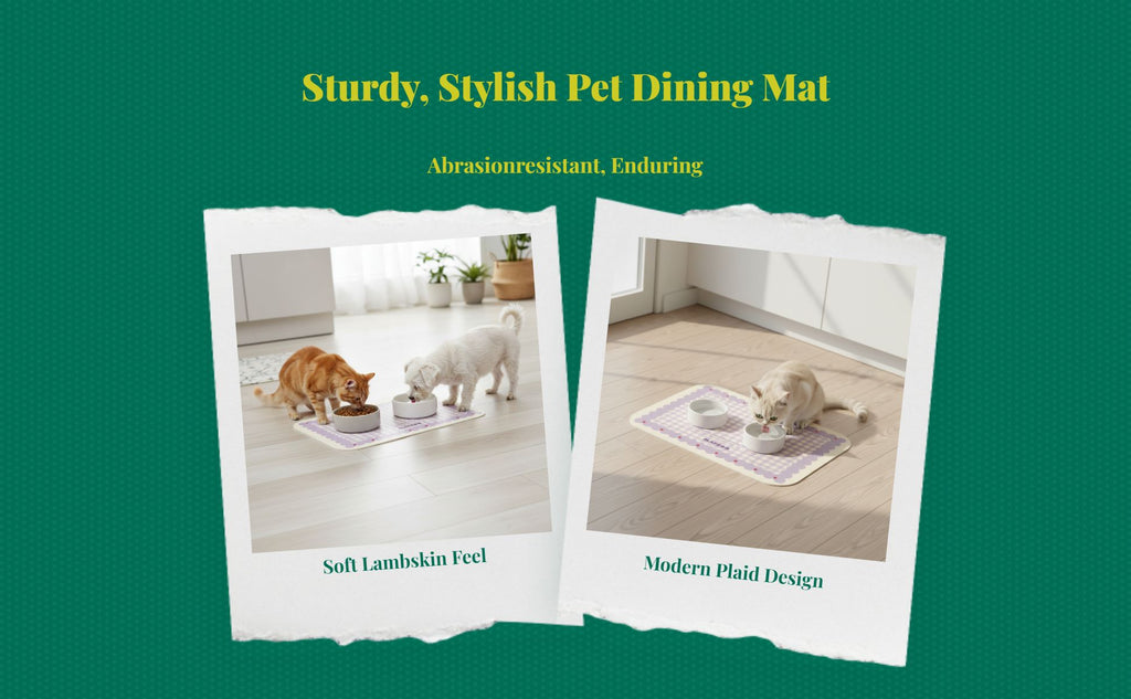 Pet Feeding Mat, Waterproof Placemat, Raised Border, Easy to Clean, Non-Slip, Cat and Dog Bowl Mat