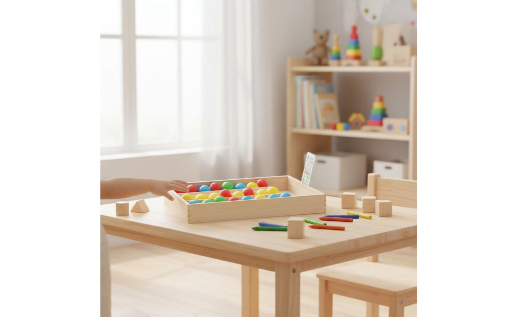 Brain Teaser Colored Ball Sorting Game Learn Through Play Color Sorting Bead Game Fine Movement Skills Development Color Matching Game Board Hand-Eye Coordination for Children, Toddlers, Classroom