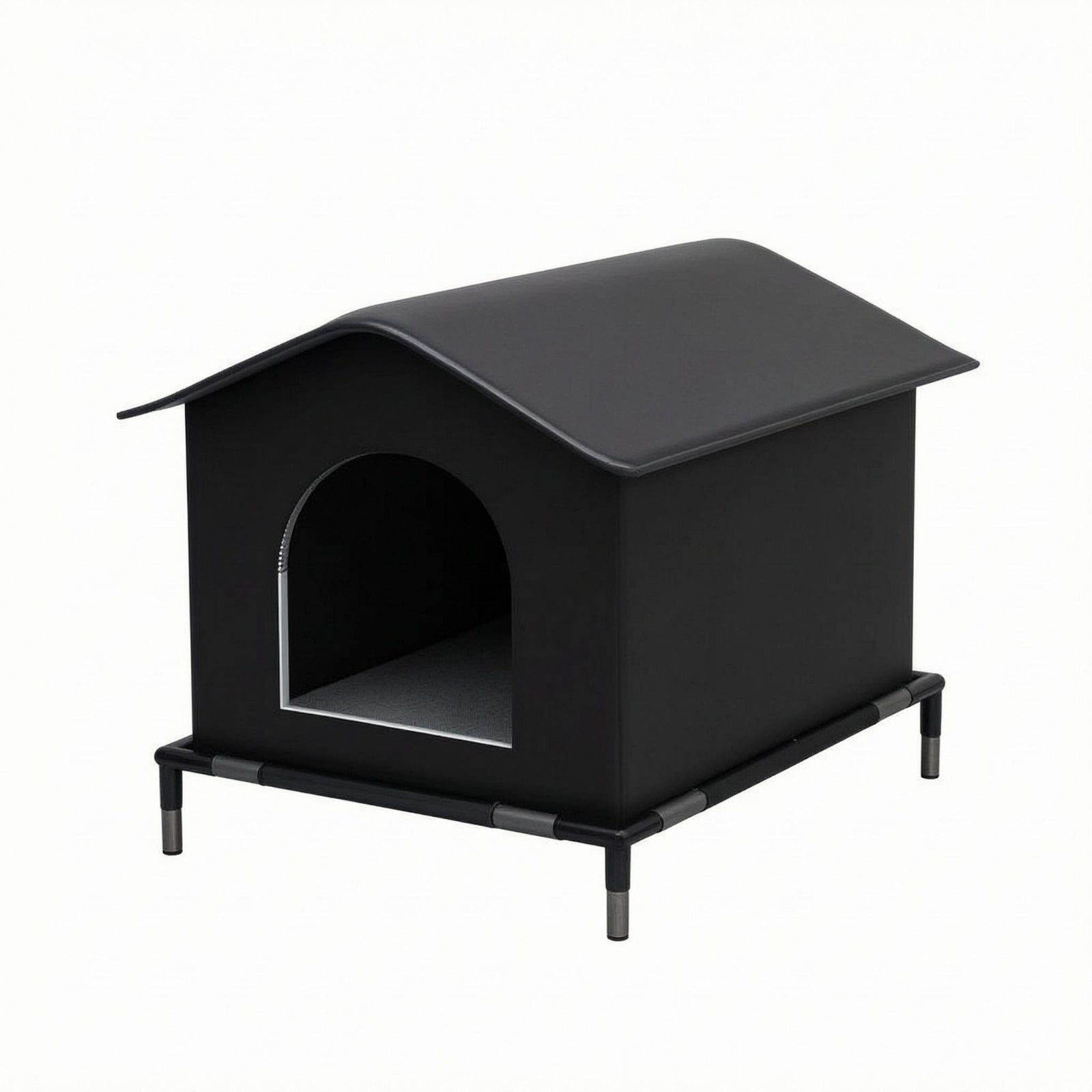 Outdoor Cat Shelter Cylindrical Frame Sloped Roof Cat House