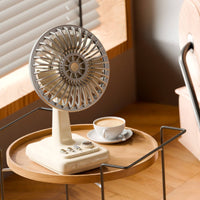 Retro Desk Fan Brushless Engine Air Circulator Adjustable Tilt Head for Desktop