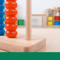 Wooden Bead Sorter Large Beads Young Child Abacus Toy Polished Edges