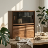 floor Storage Cabinet Double-Layer Bookshelf Thick Board Home Furniture for Living Room