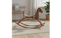 Wooden Rocking Horse Solid Wood Wooden Rocker Anti-Tip for Toddlers, 1 Year Olds