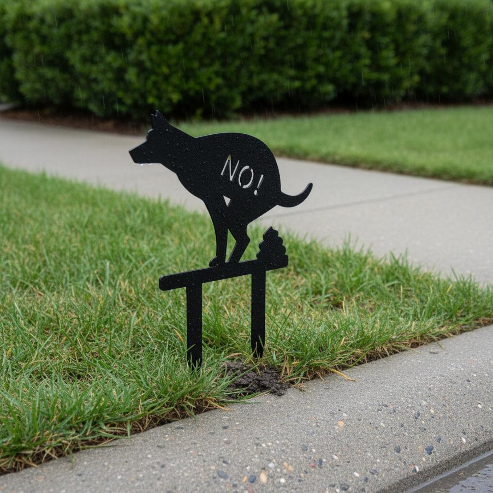 No Dog Waste Yard Sign Weatherproof Metal Dog Waste Sign for Garden