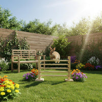 Wooden Bunny Jump Bar Sturdy & Long-Lasting Adjustable Rabbit Hurdle